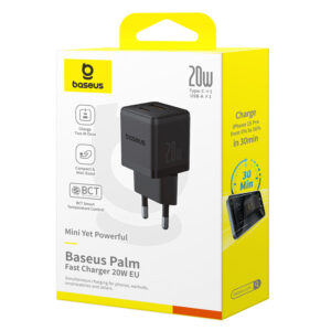 Baseus Palm 20W USB-C USB-A laidinis įkroviklis - juodos spalvos - Image 7