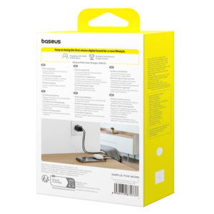 Baseus Palm 20W USB-C USB-A laidinis įkroviklis - juodos spalvos - Image 8