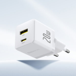 Baseus Palm 20W USB-C USB-A laidinis įkroviklis - baltos spalvos - Image 5