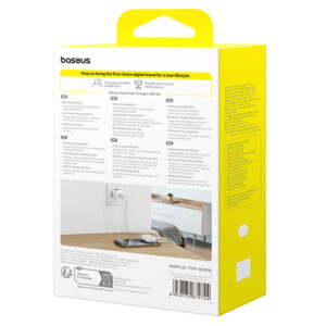 Baseus Palm 20W USB-C USB-A laidinis įkroviklis - baltos spalvos - Image 7