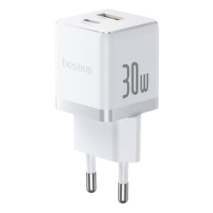 Baseus Palm 30W USB-C USB-A laidinis įkroviklis - baltos spalvos - Image 1
