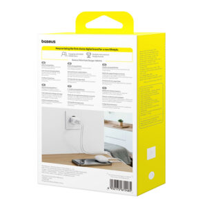 Baseus Palm 30W USB-C USB-A laidinis įkroviklis - baltos spalvos - Image 7