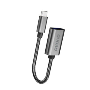 Dudao L15T OTG Adapter USB-C - USB-A - pilkos spalvos
