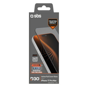 SBS apsauginis stiklas su D3O technology set su aplikatoriumi skirtas Apple iPhone 17 Pro Max - Image 2