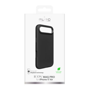 Pure Icon Mag Pro Liquid Silicone dėklas skirtas Apple iPhone 17 Air, MagSafe Compatible, with Camera Protection and Aluminum Buttons - juodos spalvos - Image 2