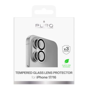 Puro Camera Standard Apsauginis stiklas skirtas Apple iPhone 17 / Apple iPhone 16 skirtas Camera Island and Lenses - Image 2