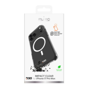 Puro Impact Clear D3O TPU+PC dėklas suderinamas su MagSafe skirtas Apple iPhone 17 Pro Max - skaidrus - Image 2