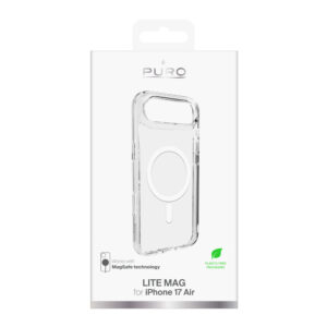 Puro Lite Mag TPU+PC dėklas suderinamas su MagSafe skirtas Apple iPhone 17 Air - skaidrus su baltos spalvos žiedu - Image 2