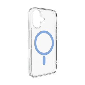 Puro Lite Mag TPU+PC dėklas suderinamas su MagSafe skirtas Apple iPhone 17 - skaidrus su mėlynos spalvos žiedu