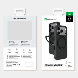 AmazingThing Cloudie Apple iPhone 17 Pro dėklas with Stand - juodos spalvos - Image 6
