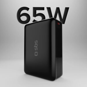 Powerbank SBS 20000mAh 65W PD AFC USB-C USB-A for laptop, tablet, smartphone - juodos spalvos - Image 2