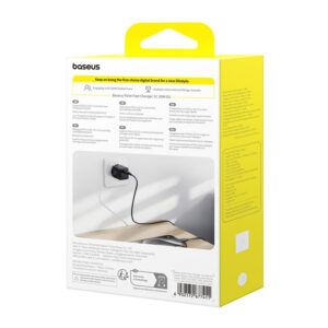 Baseus Palm 1C 20W laidinis įkroviklis (su Baseus Mini baltos spalvos USB-C 60W (20V/3A) 1m kabelis) - juodos spalvos - Image 8