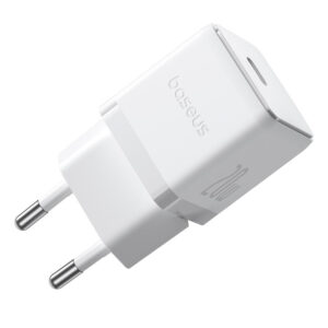 Baseus Palm 1C 20W laidinis įkroviklis (su Baseus Mini baltos spalvos USB-C 60W (20V/3A) 1m kabelis) - baltos spalvos
