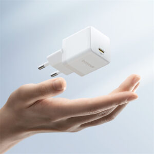 Baseus Palm 1C 20W laidinis įkroviklis (su Baseus Mini baltos spalvos USB-C 60W (20V/3A) 1m kabelis) - baltos spalvos - Image 7