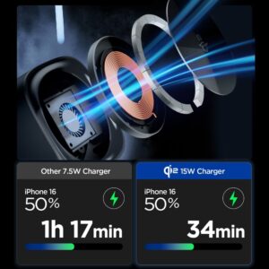 Spigen Essential EF223MS 3-in-1 QI2 belaidis įkroviklis - juodos spalvos - Image 7