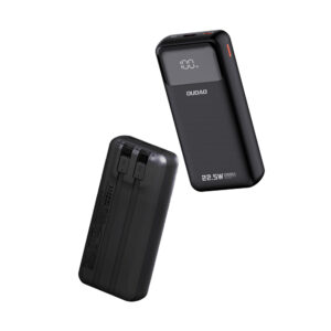 Dudao K15Pro Power Bank 20000mAh 22.5W PD USB-C / USB-A / integruotais Lightning ir USB-C kabeliais - juodos spalvos - Image 3