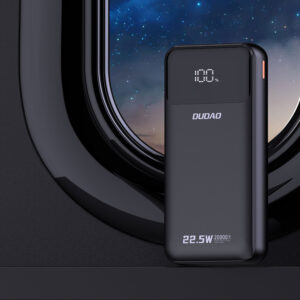 Dudao K15Pro Power Bank 20000mAh 22.5W PD USB-C / USB-A / integruotais Lightning ir USB-C kabeliais - juodos spalvos - Image 6