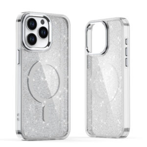 Glitter Dėklas MagSafe Compatible skirtas Apple iPhone 17 - Semi-skaidrus - Image 1