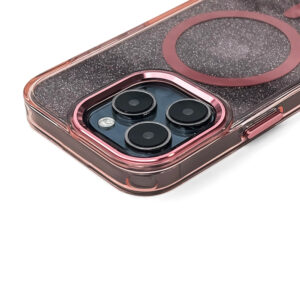Glitter Dėklas MagSafe Compatible skirtas Apple iPhone 17 Pro - rožinės spalvos - Image 2