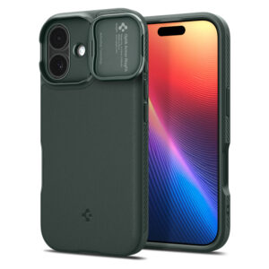 Spigen Optik Armor MagSafe Apple iPhone 17 dėklas - žalios spalvos - Image 1