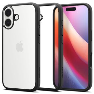 Spigen Ultra Hybrid dėklas skirtas Apple iPhone 17 - matinis juodos spalvos