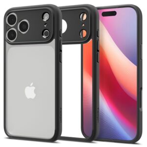 Spigen Ultra Hybrid dėklas skirtas Apple iPhone 17 Pro - matinis juodos spalvos