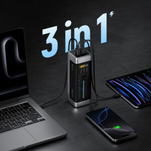 Powerbank Cuktech CUK00P23GLBK 210W 25000mAh Power Bank 2 x USB-C 1 x USB-A - juodos spalvos - Image 6