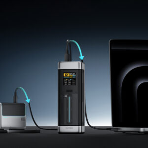 Powerbank Cuktech CUK00P23GLBK 210W 25000mAh Power Bank 2 x USB-C 1 x USB-A - juodos spalvos - Image 8