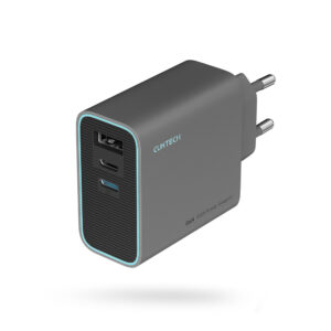 Cuktech CUKAD653EUGR 65W GaN Wall Charger 2 x USB-C 1 x USB-A - pilkos spalvos