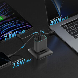 Cuktech CUKAD653EUGR 65W GaN Wall Charger 2 x USB-C 1 x USB-A - pilkos spalvos - Image 3