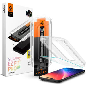 Spigen Glas.TR EZ Fit Pro Apsauginis srtiklas skirtas Apple iPhone 16 Pro / 17 / 17 Pro - Transparent
