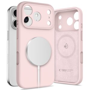 Tech-Protect Silicone MagSafe dėklas skirtas Apple iPhone 17 Pro Max - rožinės spalvos