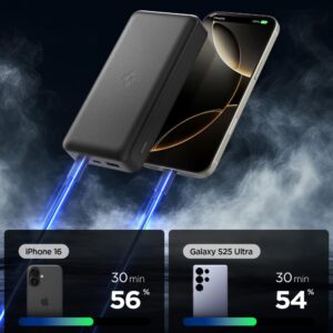 Spigen EA3030 30000mAh 30W Power Bank - juodos spalvos - Image 3