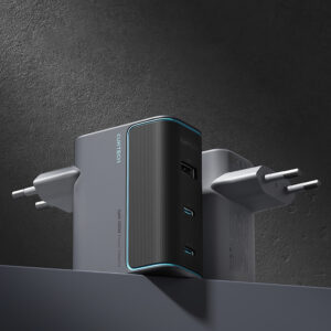 Cuktech CUKAD1003EUG GaN 100W laidinis įkroviklis 2 x USB-C 1 x USB-A su USB-C kabeliu - pilkos spalvos - Image 3