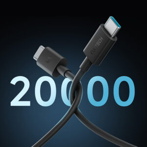 Cuktech CKCTC615NCBK USB-C 6A 240W kabelis 1.5m - juodos spalvos - Image 3