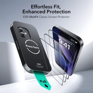 ESR UltraFit Apsauginis stiklas 2-pack skirtas Apple iPhone 16 Pro / 17 - transparent - Image 2