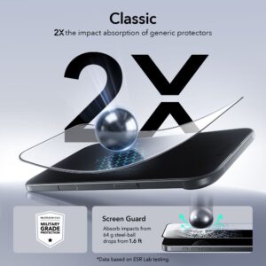 ESR UltraFit Apsauginis stiklas 2-pack skirtas Apple iPhone 17 Air - transparent - Image 4