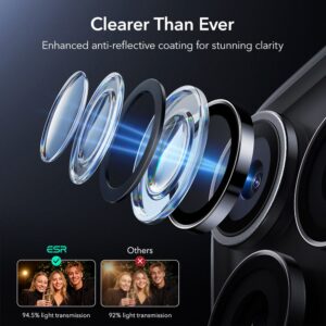 ESR Armorite kameros apsauga skirta Apple iPhone 14 Pro / Pro Max / 15 Pro / Pro Max / 16 Pro / Pro Max / 17 Pro / Pro Max - juodos spalvos - Image 6