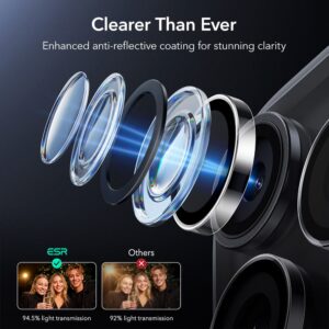 ESR Armorite kameros apsauga skirta Apple iPhone 14 Pro / Pro Max / 15 Pro / Pro Max / 16 Pro / Pro Max / 17 Pro / Pro Max - Clear - Image 6