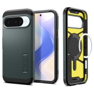 Spigen Tough Armor Mag MagSafe dėklas skirtas Google Pixel 10 / 10 Pro - žalios spalvos
