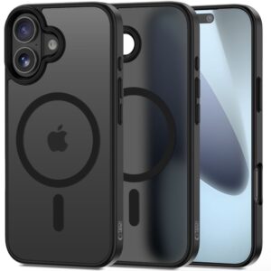 Tech-Protect MagMat MagSafe dėklas skirtas Apple iPhone 17 - matinės juodos spalvos