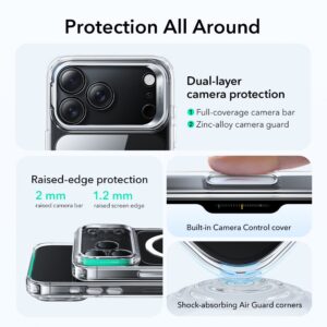 ESR Classic Hybrid Kickstand MagSafe dėklas skirtas Apple iPhone 17 Pro - skaidrus - Image 2