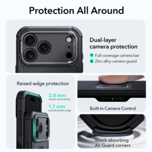 ESR Cyber ​​Kickstand MagSafe dėklas skirtas Apple iPhone 17 Pro - juodos spalvos - Image 2