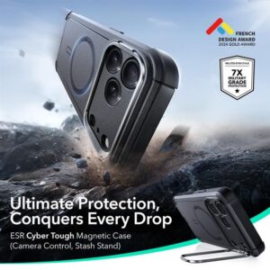 ESR Cyber ​​Kickstand MagSafe dėklas skirtas Apple iPhone 17 Pro - juodos spalvos - Image 6
