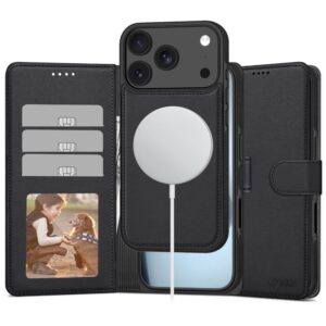 Tech-Protect Wallet MagSafe dėklas skirtas Apple iPhone 17 Pro Max - matinės juodos spalvos