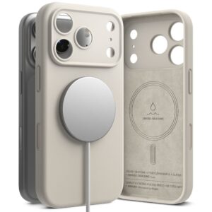 Ringke Silicone Magnetic MagSafe dėklas skirtas Apple iPhone 17 Pro - Beige