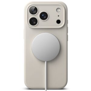 Ringke Silicone Magnetic MagSafe dėklas skirtas Apple iPhone 17 Pro - Beige - Image 5