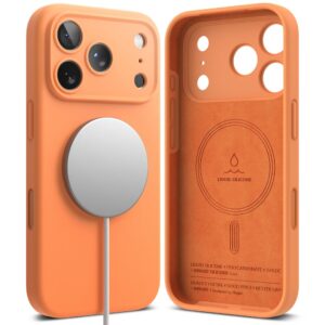 Ringke Silicone Magnetic MagSafe dėklas skirtas Apple iPhone 17 Pro - oranžinės spalvos - Image 2