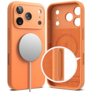 Ringke Silicone Magnetic MagSafe dėklas skirtas Apple iPhone 17 Pro - oranžinės spalvos - Image 3