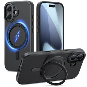 Tech-Protect MagRing MagSafe dėklas skirtas Apple iPhone 17 - matinis juodos spalvos